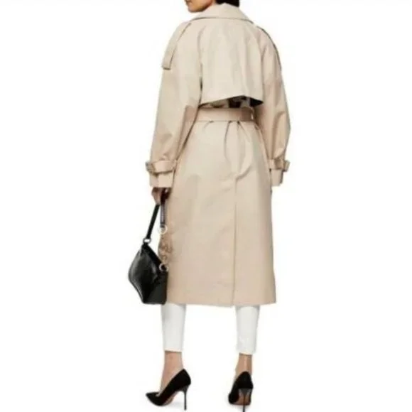 TOPSHOP Cortez Classic Lined Long Trench Coat NEW - Picture 2 of 11
